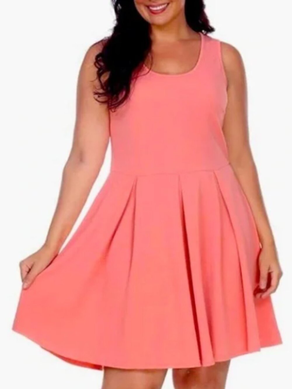 White Mark Stylish Crystal Multi Colored Dress for Women ORANGE